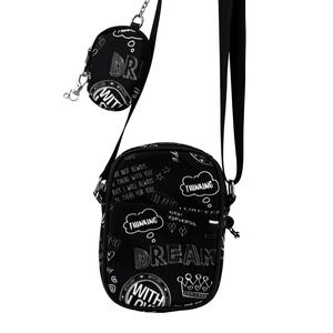 LD Crossbody Shoulder Bag Womens Black White Dream Thinking Print Purse Travel